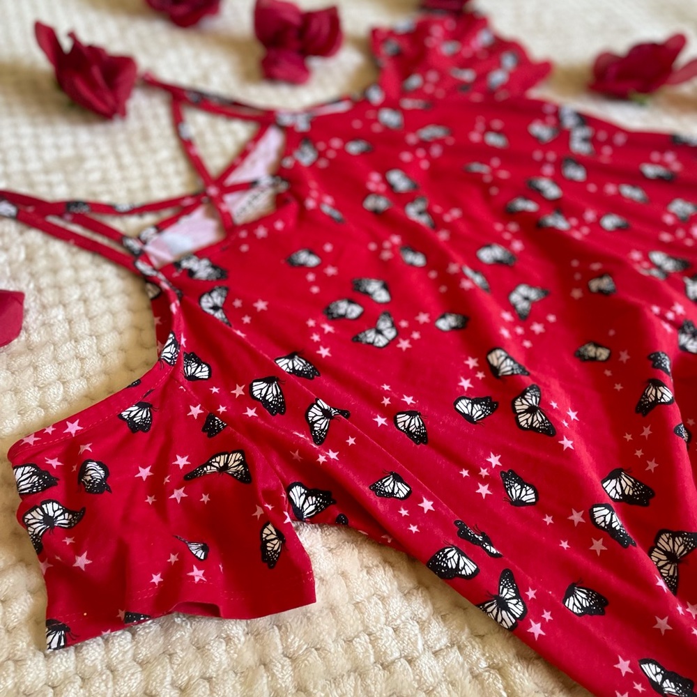 Red Beautifully Shirt with Butterfly’s